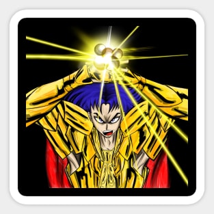 saga the gemini saint ecopop gold armored knight art Sticker